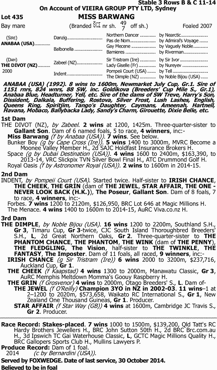 inglis 2015 australian broodmare
