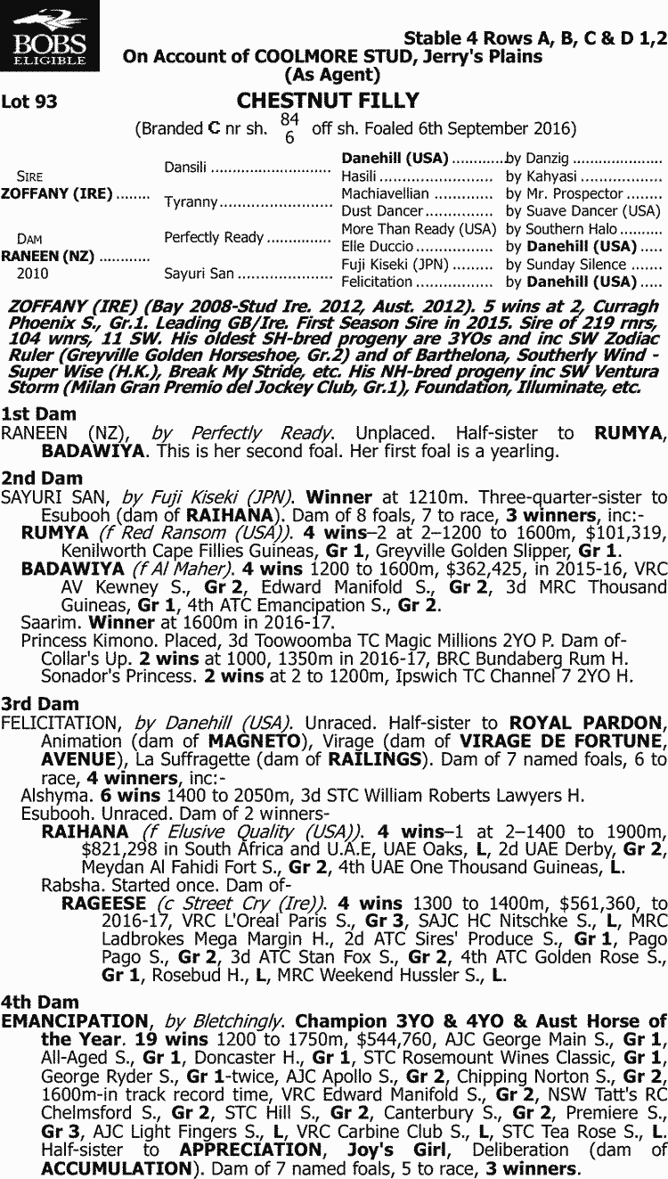Inglis 2017 Australian Broodmare And Weanling Sale Lot 93